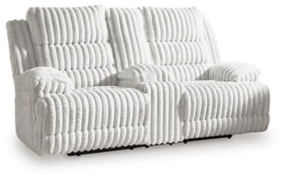 Rhines Falls Power Reclining Loveseat with Console - Gray Reclining Loveseat modern furniture Contempo Furniture
