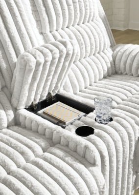 Rhines Falls Power Reclining Loveseat with Console - Gray Reclining Loveseat modern furniture Contempo Furniture
