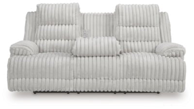 Rhines Falls Power Reclining Sofa with Drop Down Table - Gray Reclining Sofa modern furniture Contempo Furniture