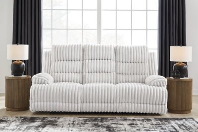 Rhines Falls Power Reclining Sofa with Drop Down Table - Gray Reclining Sofa modern furniture Contempo Furniture