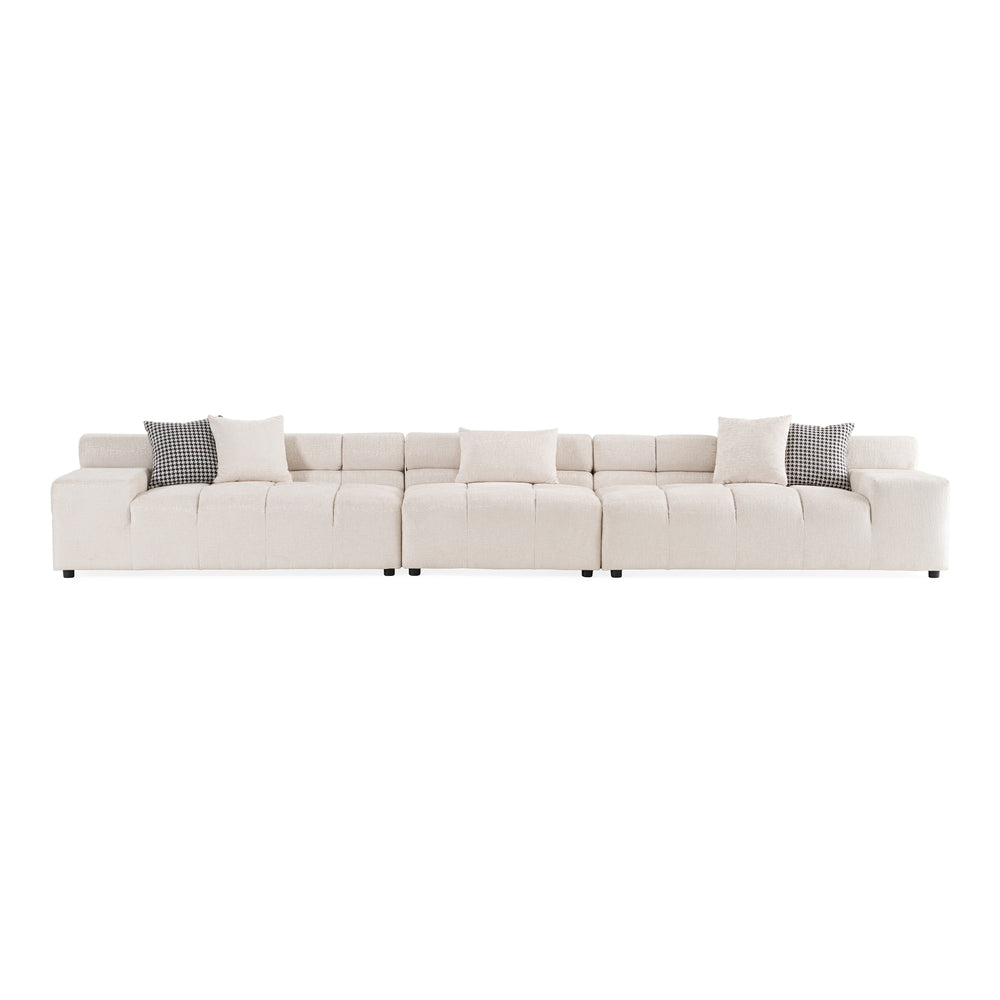 Rhonda - Modern Ivory Beige Fabric Modular Sectional Sofa