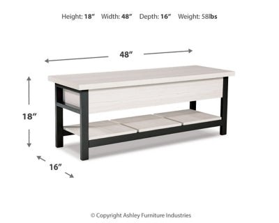 Rhyson Storage Bench - White Storage Bench modern furniture Contempo Furniture