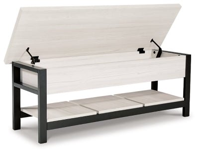 Rhyson Storage Bench - White Storage Bench modern furniture Contempo Furniture