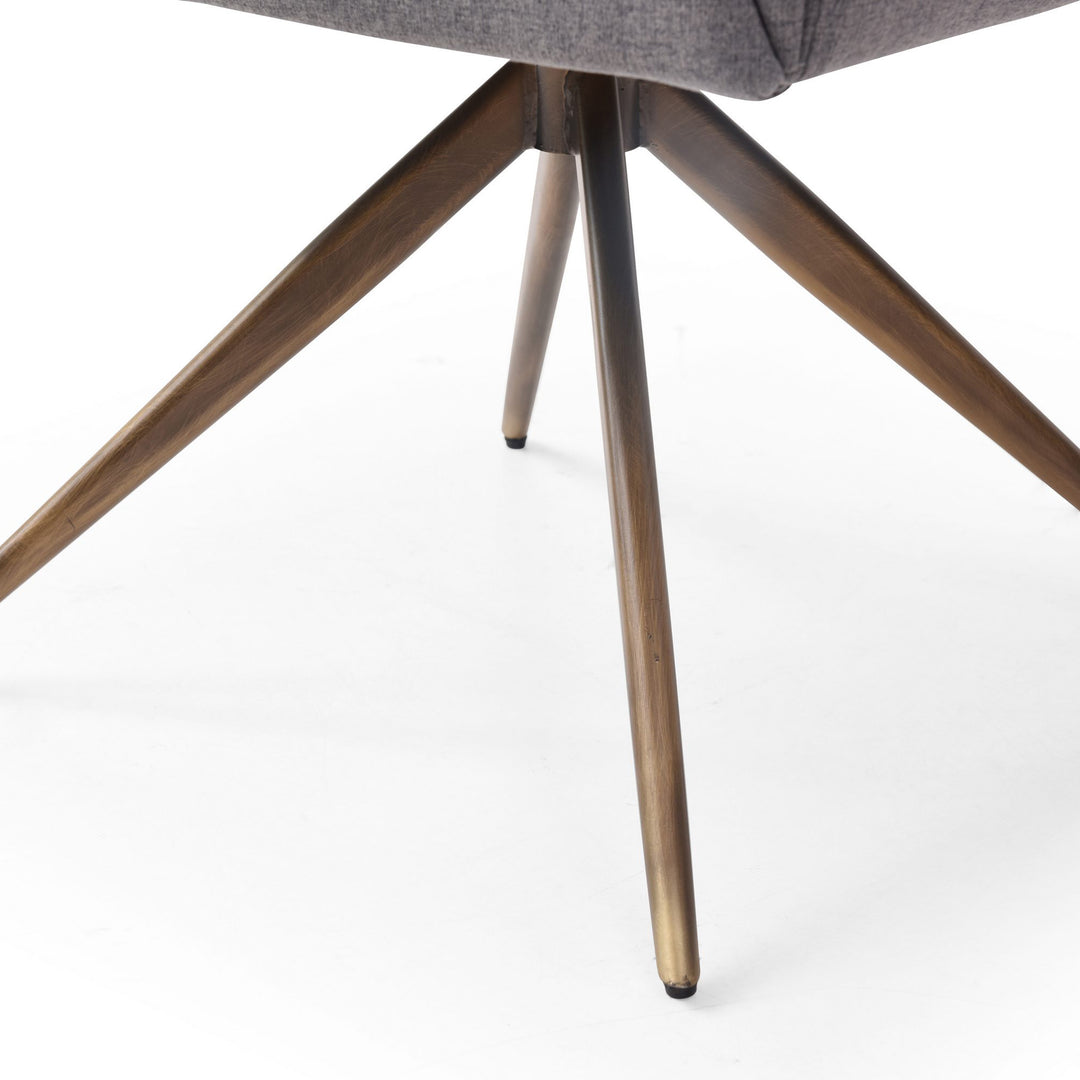 Riaglow - Contemporary Dark Grey Fabric Dining Chair