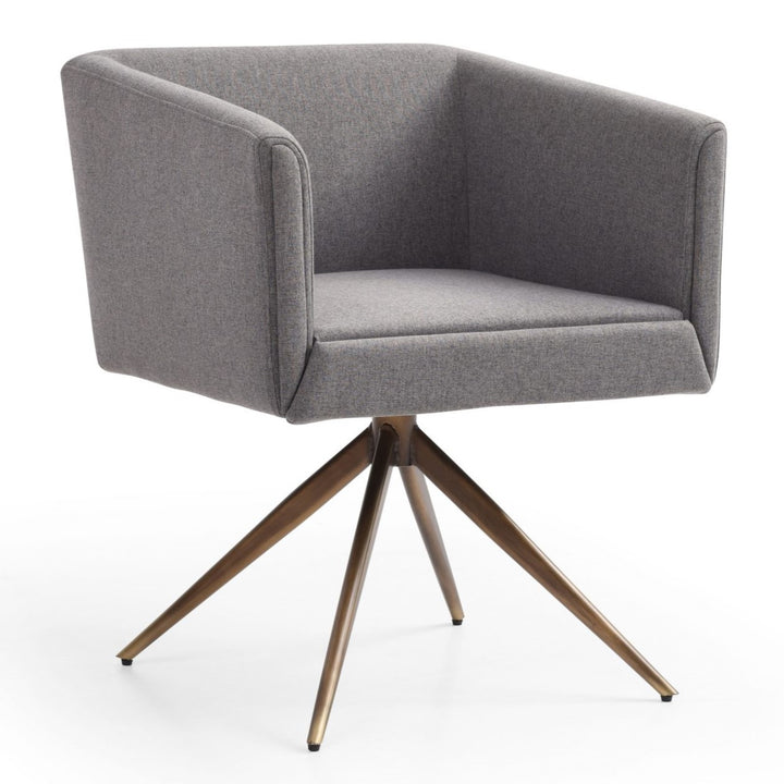 Riaglow - Contemporary Dark Grey Fabric Dining Chair