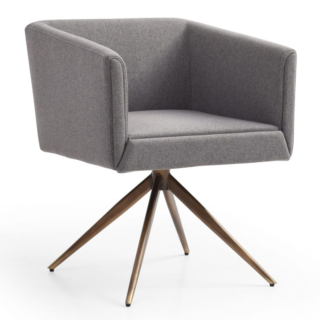 Riaglow - Contemporary Dark Grey Fabric Dining Chair