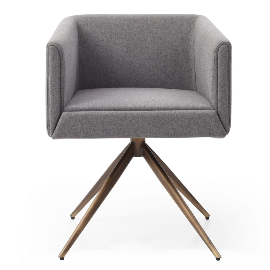 Riaglow - Contemporary Dark Grey Fabric Dining Chair