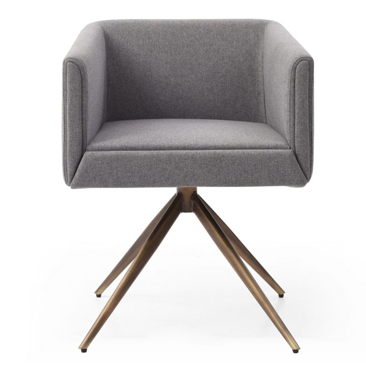 Riaglow - Contemporary Dark Grey Fabric Dining Chair
