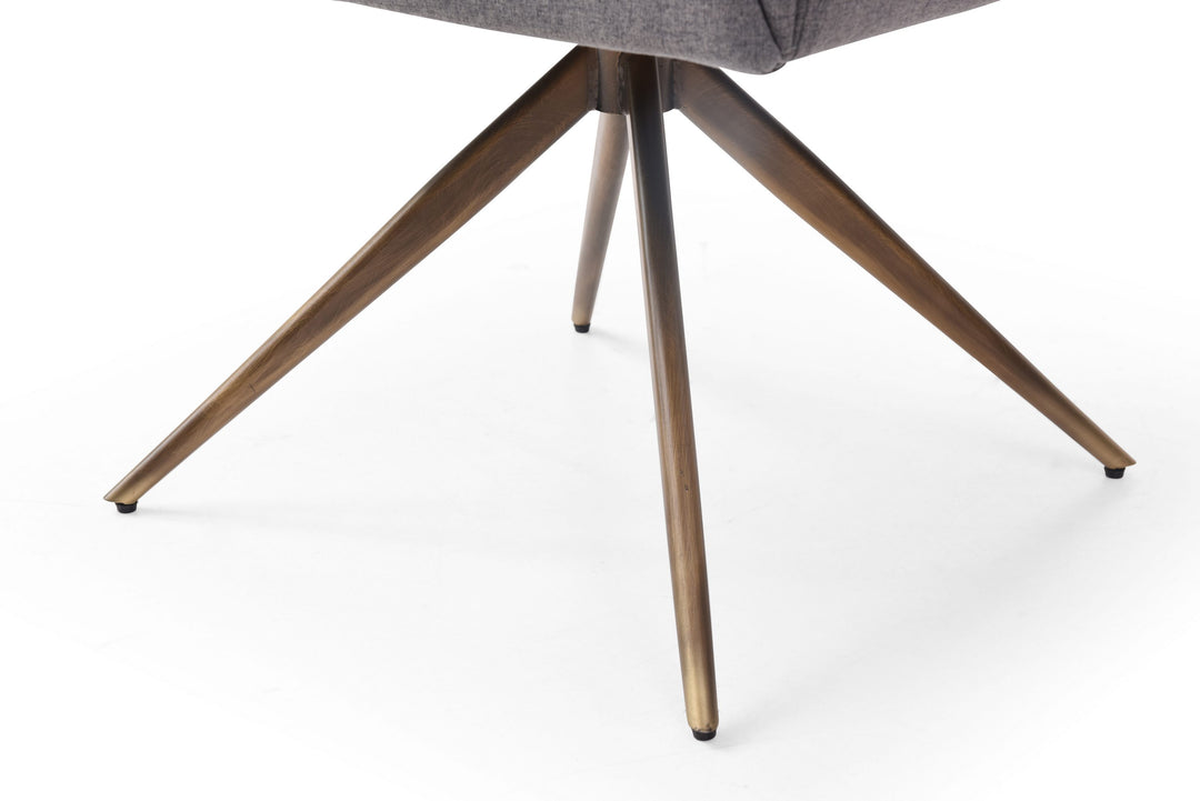 Riaglow - Contemporary Dark Grey Fabric Dining Chair