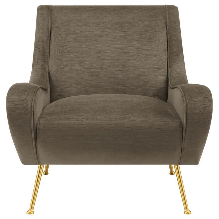 Ricci - Upholstered Saddle Arm Accent Chair - Truffle Arm Chair modern furniture Contempo Furniture