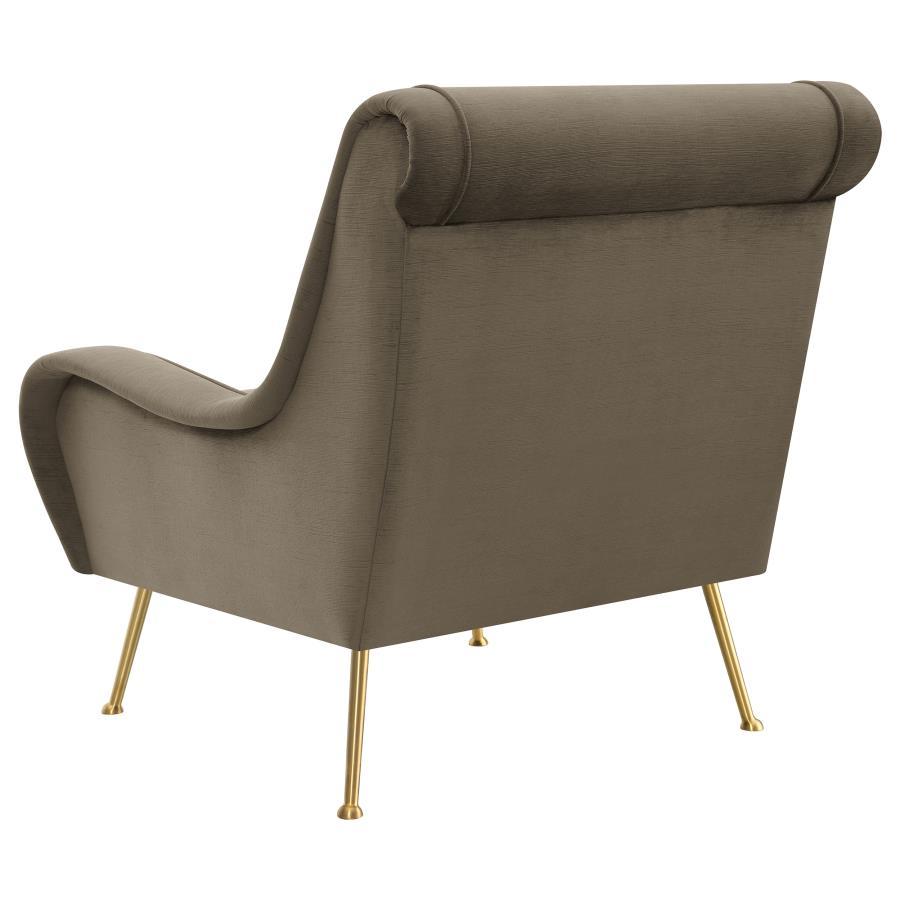 Ricci - Upholstered Saddle Arm Accent Chair - Truffle Arm Chair modern furniture Contempo Furniture