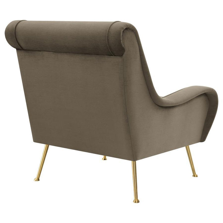 Ricci - Upholstered Saddle Arm Accent Chair - Truffle Arm Chair modern furniture Contempo Furniture