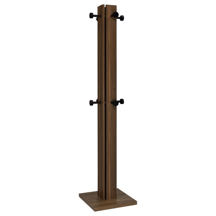 Rikkie - Coat Rack And Mirror - Walnut Freestanding Coat Rack modern furniture Contempo Furniture