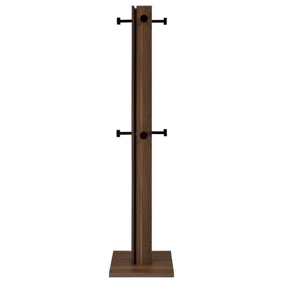 Rikkie - Coat Rack And Mirror - Walnut Freestanding Coat Rack modern furniture Contempo Furniture