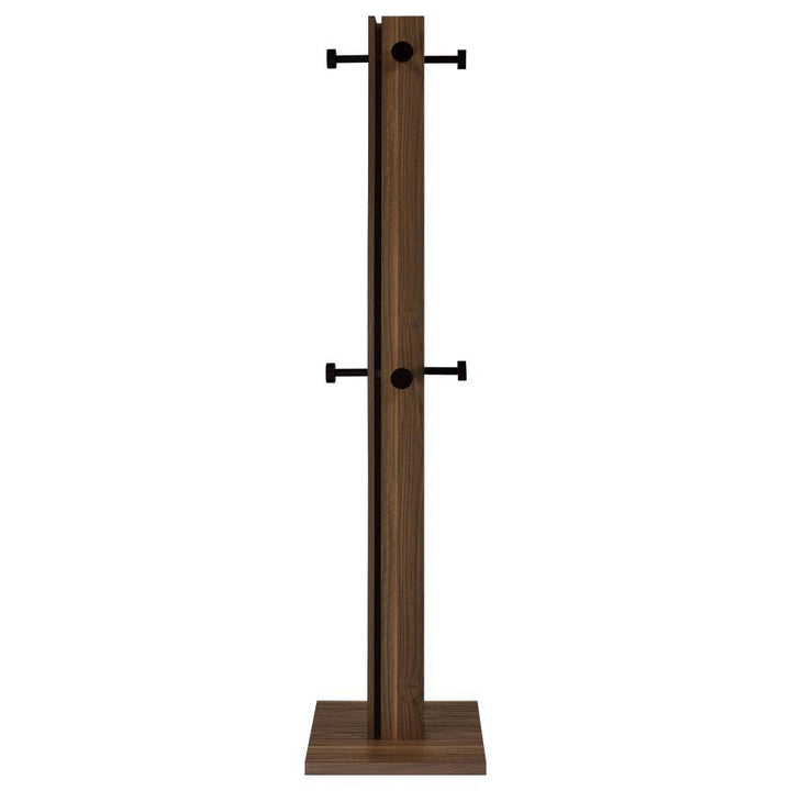 Rikkie - Coat Rack And Mirror - Walnut Freestanding Coat Rack modern furniture Contempo Furniture