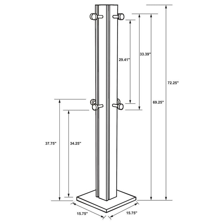 Rikkie - Coat Rack And Mirror - Walnut Freestanding Coat Rack modern furniture Contempo Furniture