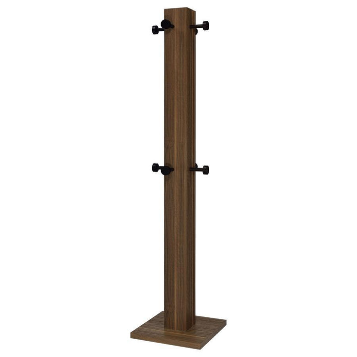 Rikkie - Coat Rack And Mirror - Walnut Freestanding Coat Rack modern furniture Contempo Furniture