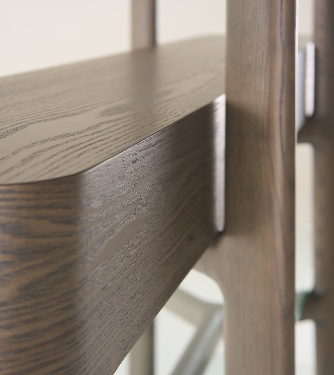 Rinaldi - Mid-Century Modern Grey Ash + Glass Bookshelf