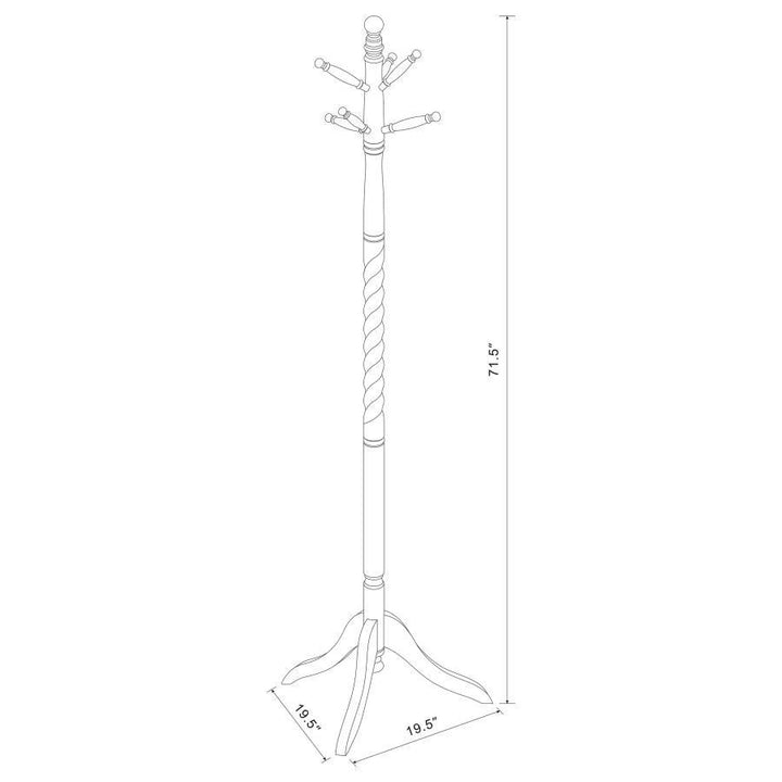 Riona - 6 Hook Freestanding Wood Coat Rack Hat Hanger - Merlot Freestanding Coat Rack modern furniture Contempo Furniture