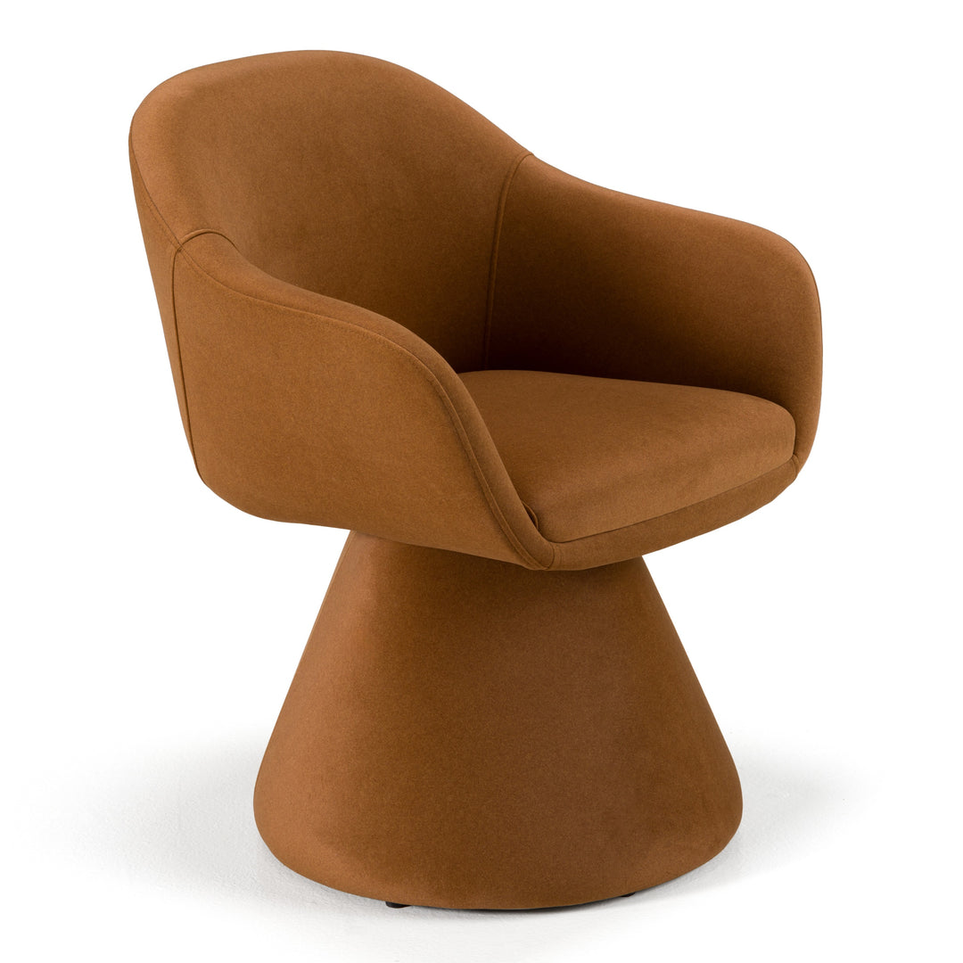Risa Modern Rust Fabric Swivel Dining Chair