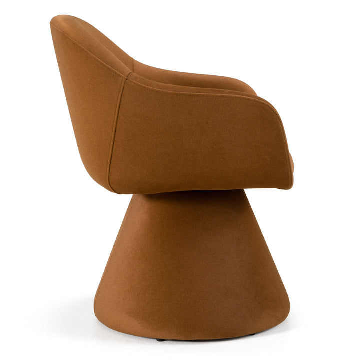 Risa Modern Rust Fabric Swivel Dining Chair