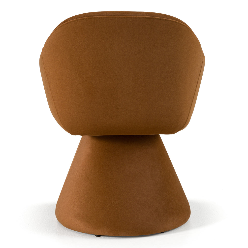 Risa Modern Rust Fabric Swivel Dining Chair - View 4