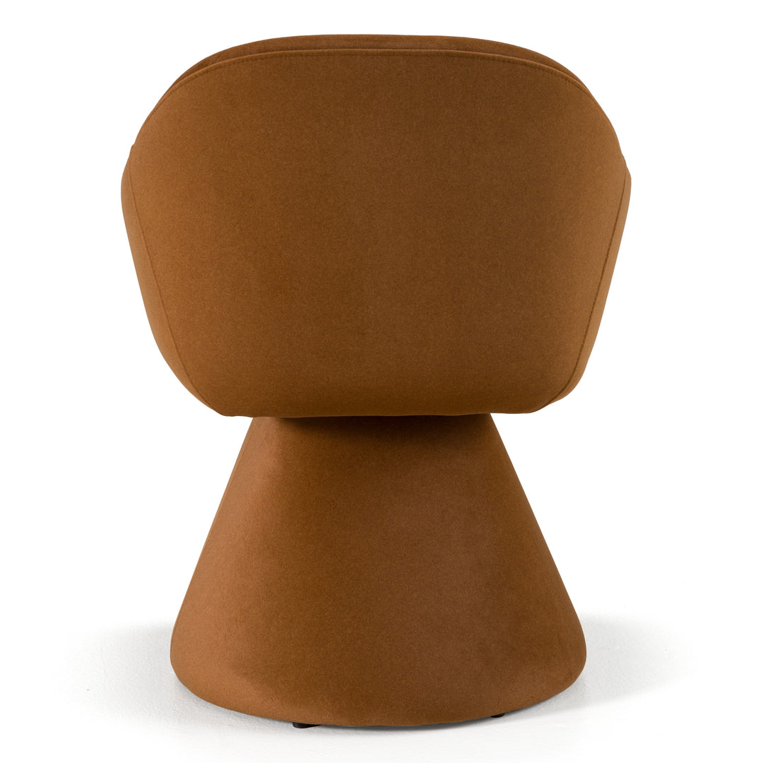 Risa Modern Rust Fabric Swivel Dining Chair