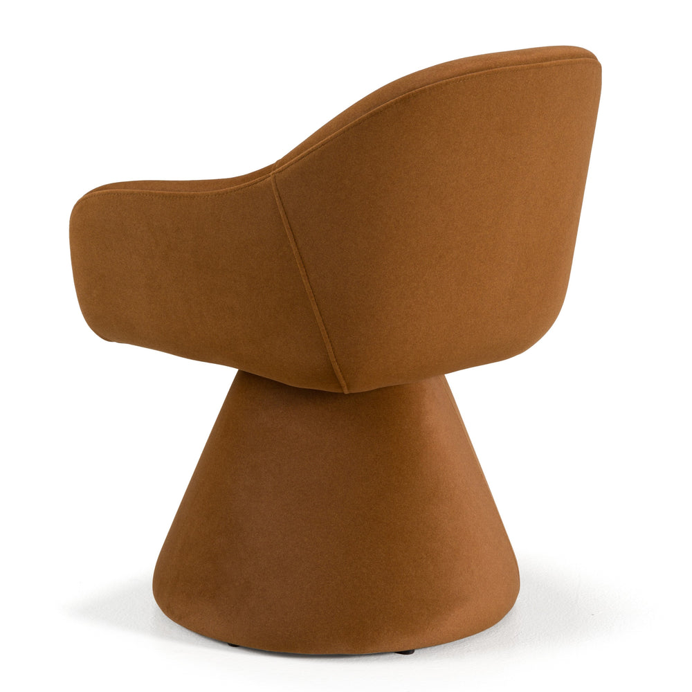Risa Modern Rust Fabric Swivel Dining Chair - View 7