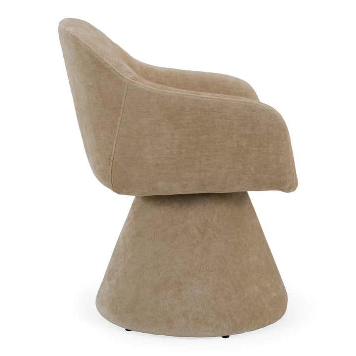 Risa Modern Swivel Beige Fabric Dining Chair