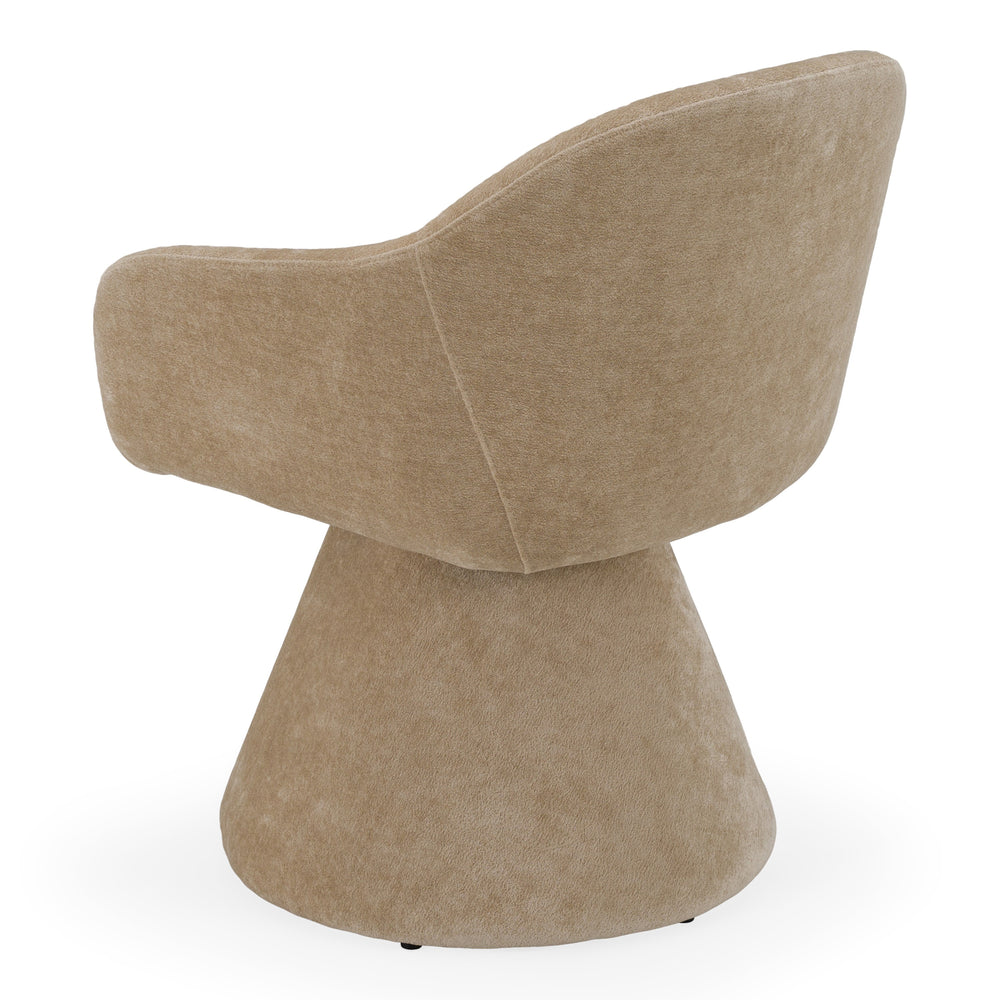 Risa Modern Swivel Beige Fabric Dining Chair