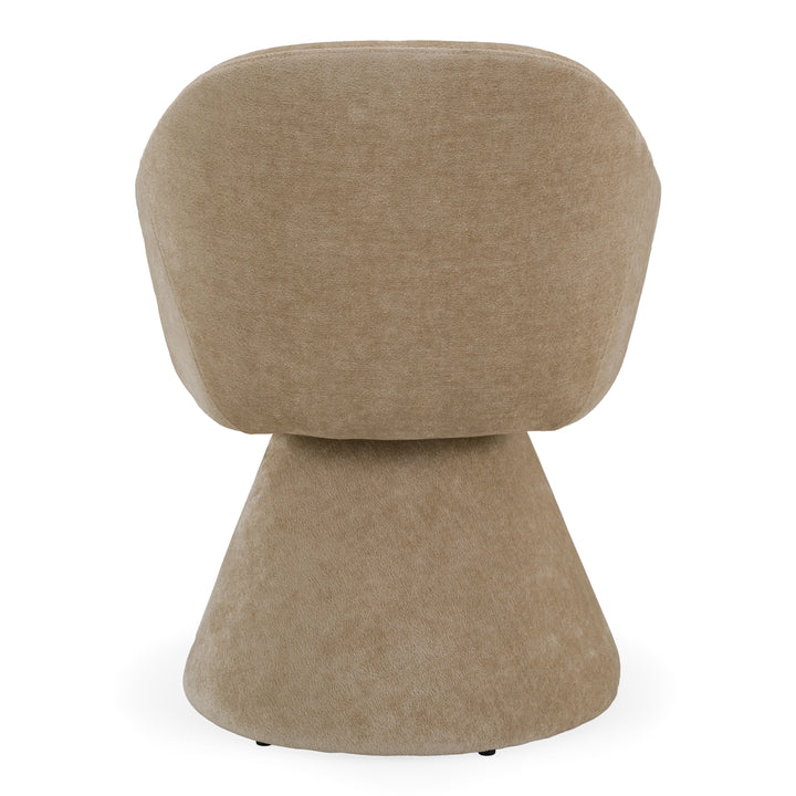 Risa Modern Swivel Beige Fabric Dining Chair