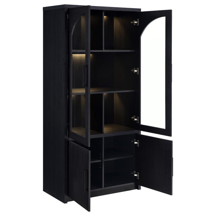 Riva - 4 - Door Tall Accent Display Cabinet LED Lighting - Black Display Cabinet modern furniture Contempo Furniture