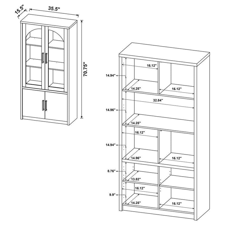 Riva - 4 - Door Tall Accent Display Cabinet LED Lighting - Black Display Cabinet modern furniture Contempo Furniture