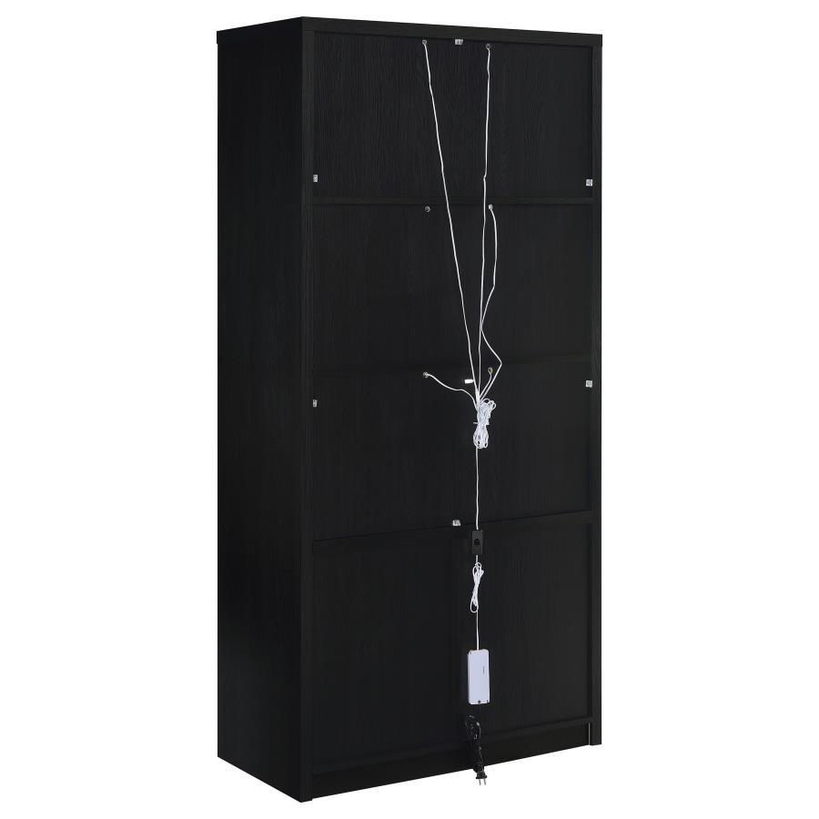 Riva - 4 - Door Tall Accent Display Cabinet LED Lighting - Black Display Cabinet modern furniture Contempo Furniture