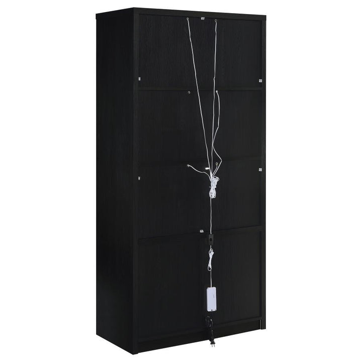 Riva - 4 - Door Tall Accent Display Cabinet LED Lighting - Black Display Cabinet modern furniture Contempo Furniture