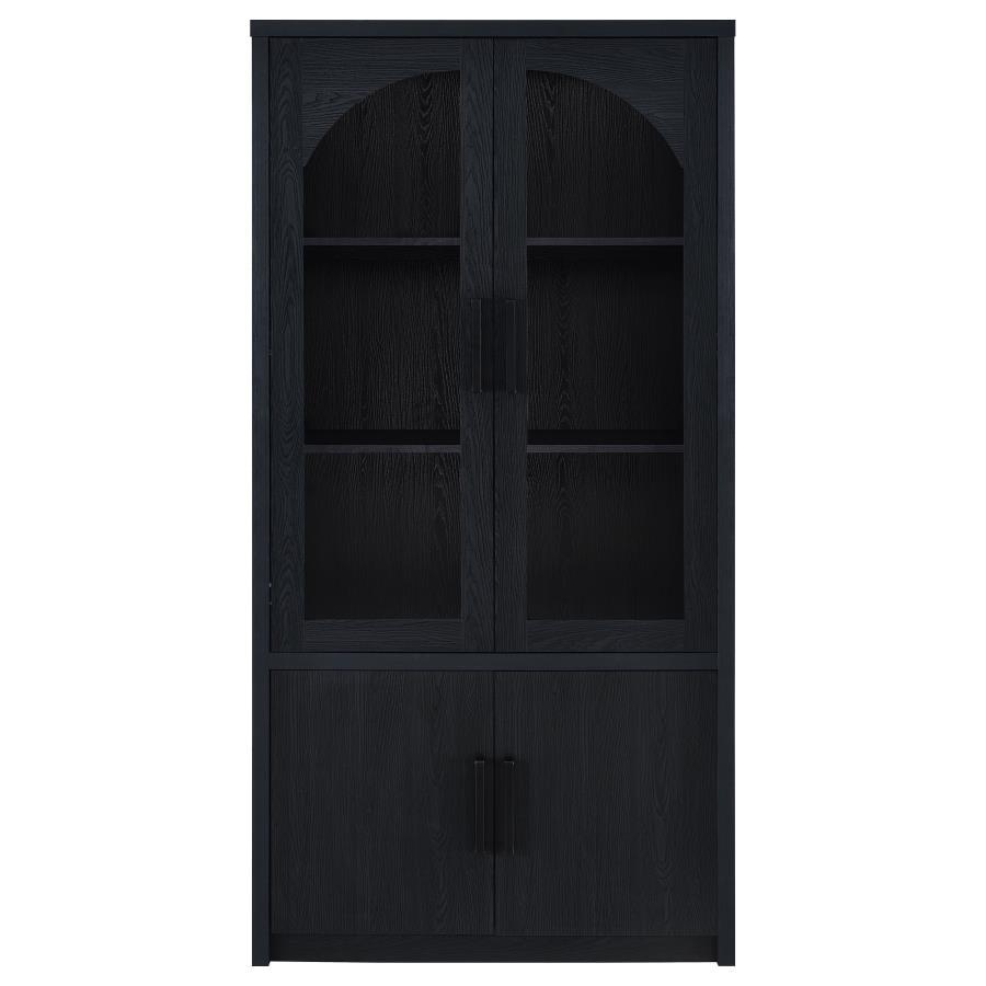Riva - 4 - Door Tall Accent Display Cabinet LED Lighting - Black Display Cabinet modern furniture Contempo Furniture