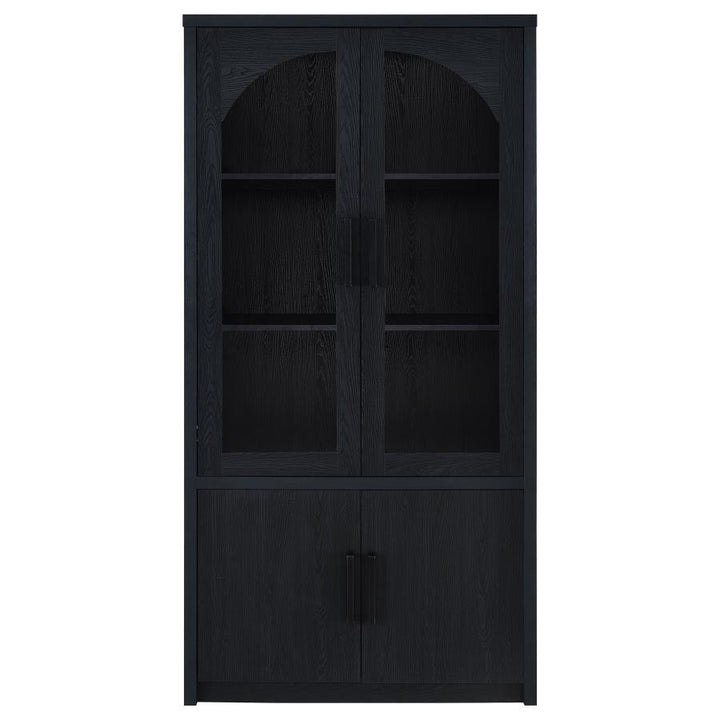 Riva - 4 - Door Tall Accent Display Cabinet LED Lighting - Black Display Cabinet modern furniture Contempo Furniture