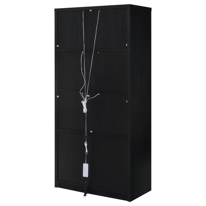 Riva - 4 - Door Tall Accent Display Cabinet LED Lighting - Black Display Cabinet modern furniture Contempo Furniture