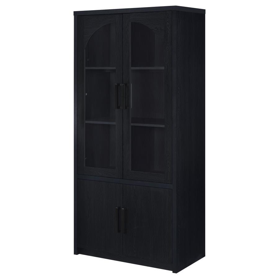 Riva - 4 - Door Tall Accent Display Cabinet LED Lighting - Black Display Cabinet modern furniture Contempo Furniture