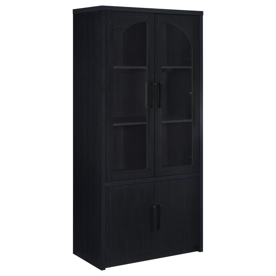 Riva - 4 - Door Tall Accent Display Cabinet LED Lighting - Black Display Cabinet modern furniture Contempo Furniture