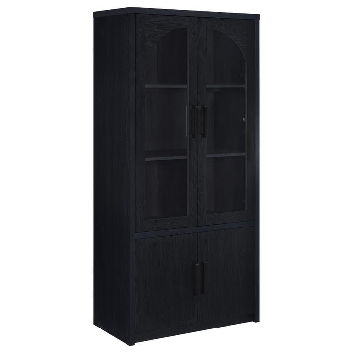 Riva - 4 - Door Tall Accent Display Cabinet LED Lighting - Black Display Cabinet modern furniture Contempo Furniture