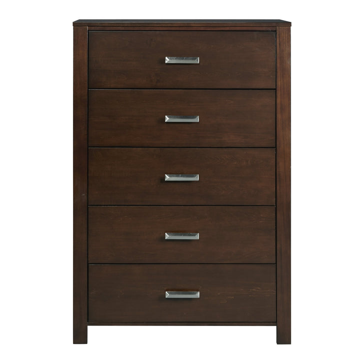 Riva Five Drawer Chest in Chocolate Brown Chest modern furniture Contempo Furniture