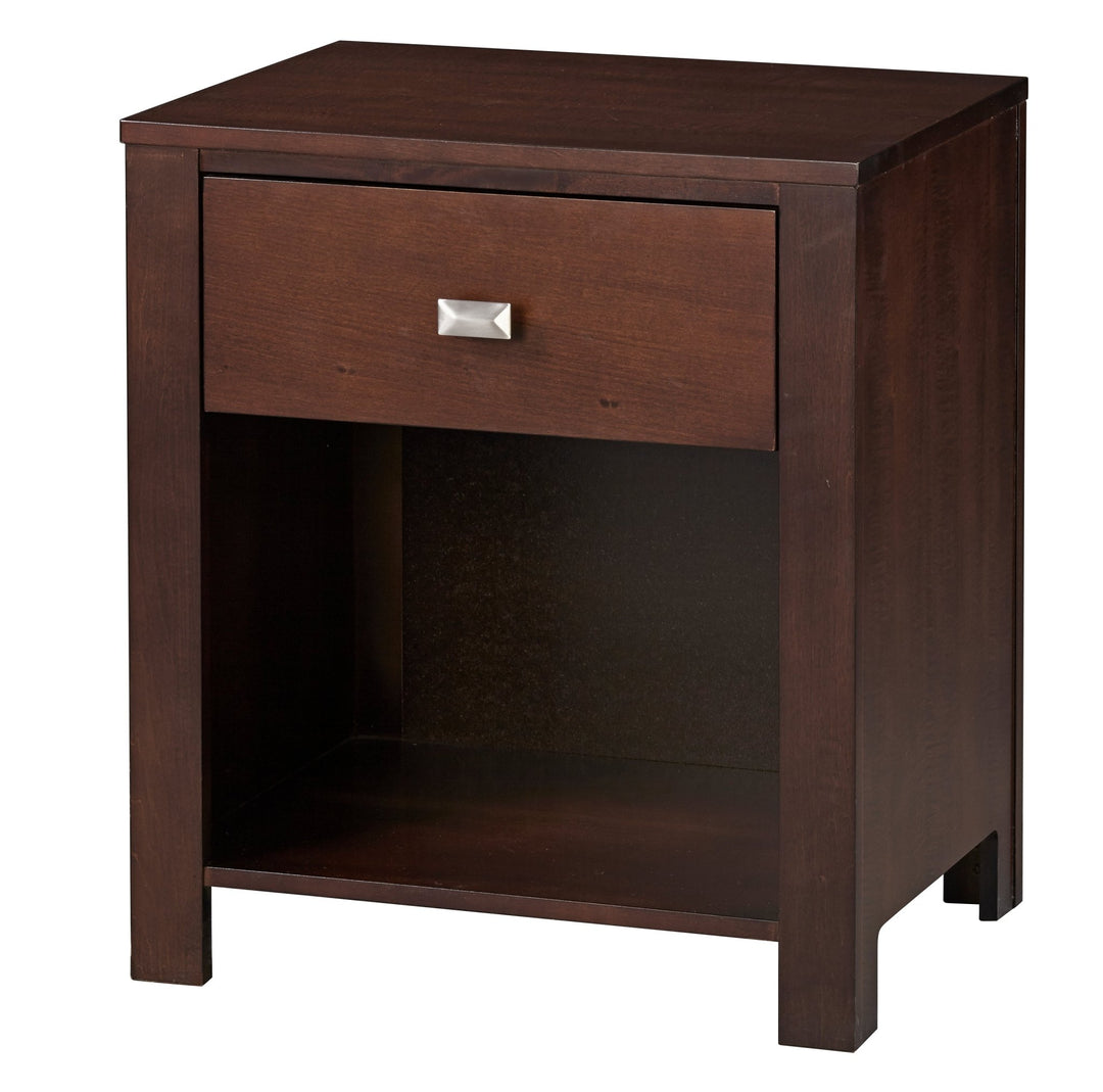 Riva One Drawer Nightstand in Chocolate Brown Nightstand modern furniture Contempo Furniture