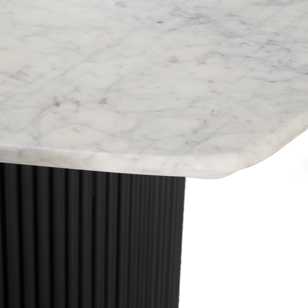 Rivas - Modern White Marble + Black Hex Dining Table - View 4