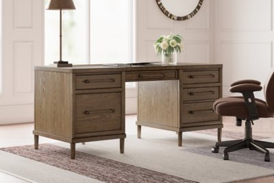 Roanhowe 68" Home Office Desk - Dark Brown Writing Desk modern furniture Contempo Furniture