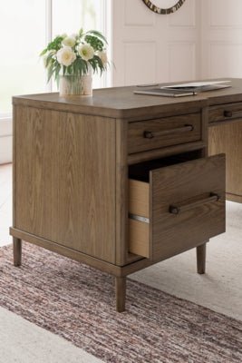 Roanhowe 68" Home Office Desk - Dark Brown Writing Desk modern furniture Contempo Furniture