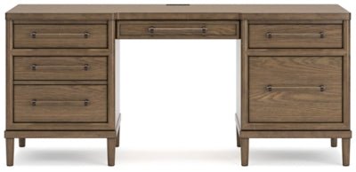 Roanhowe 68" Home Office Desk - Dark Brown Writing Desk modern furniture Contempo Furniture