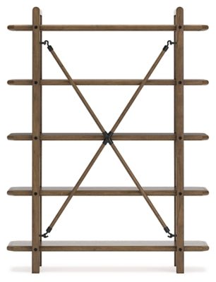 Roanhowe 71" Bookcase - Dark Brown Etageres modern furniture Contempo Furniture