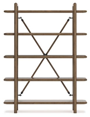 Roanhowe 71" Bookcase - Dark Brown Etageres modern furniture Contempo Furniture