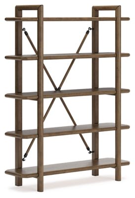 Roanhowe 71" Bookcase - Dark Brown Etageres modern furniture Contempo Furniture